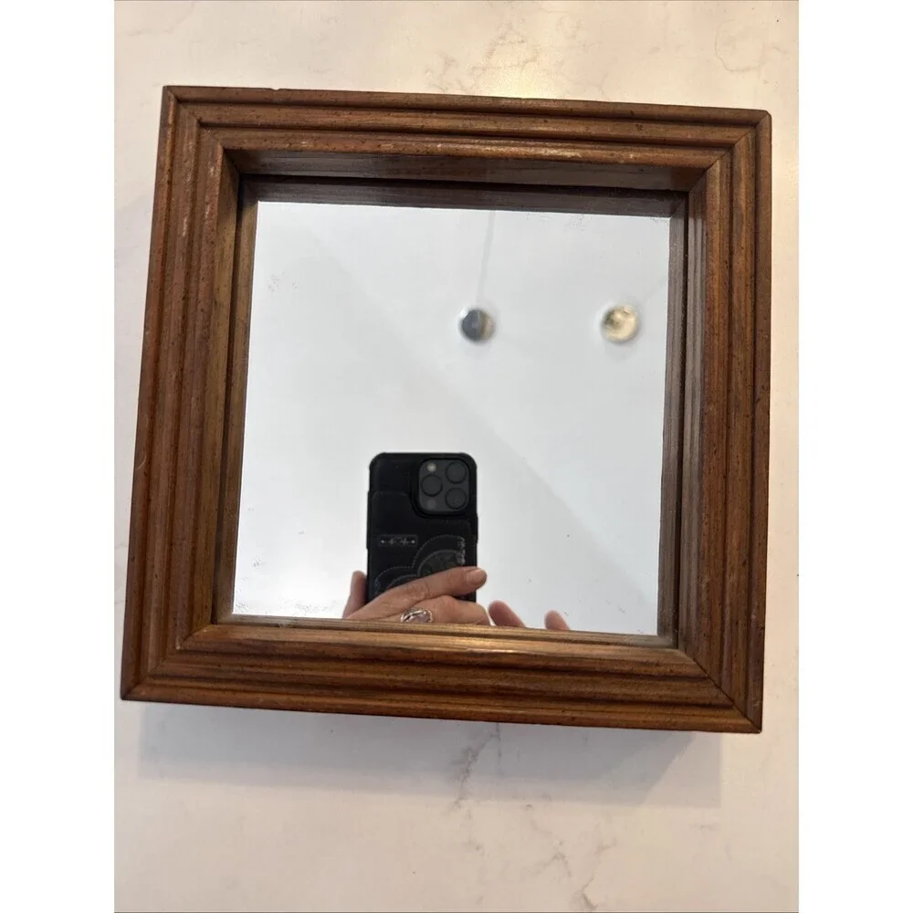 Vintage HOME INTERIORS Wooden Accent Mirror 8